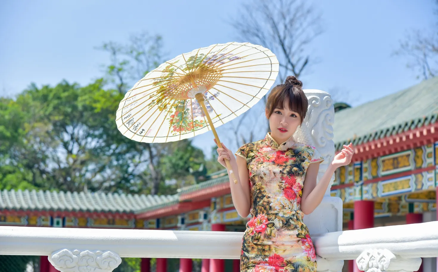 [Mzsock] NO.189 Miao Wanyu floral short cheongsam with high heels and beautiful legs street photography#[68P]-18