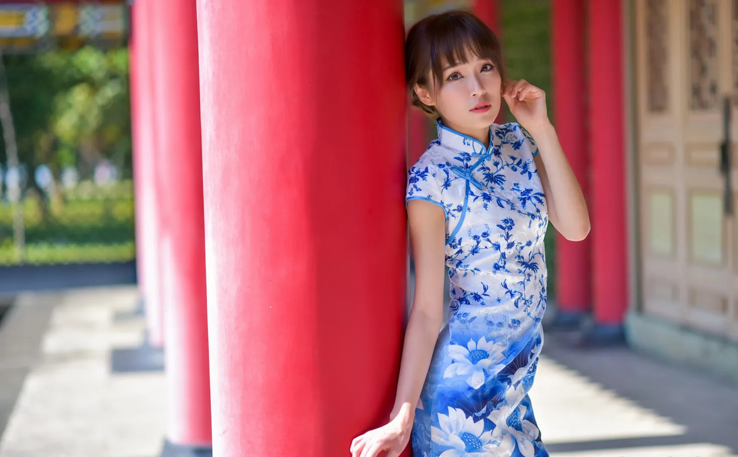 [Mzsock] NO.189 Miao Wanyu floral short cheongsam with high heels and beautiful legs street photography#[68P]-55