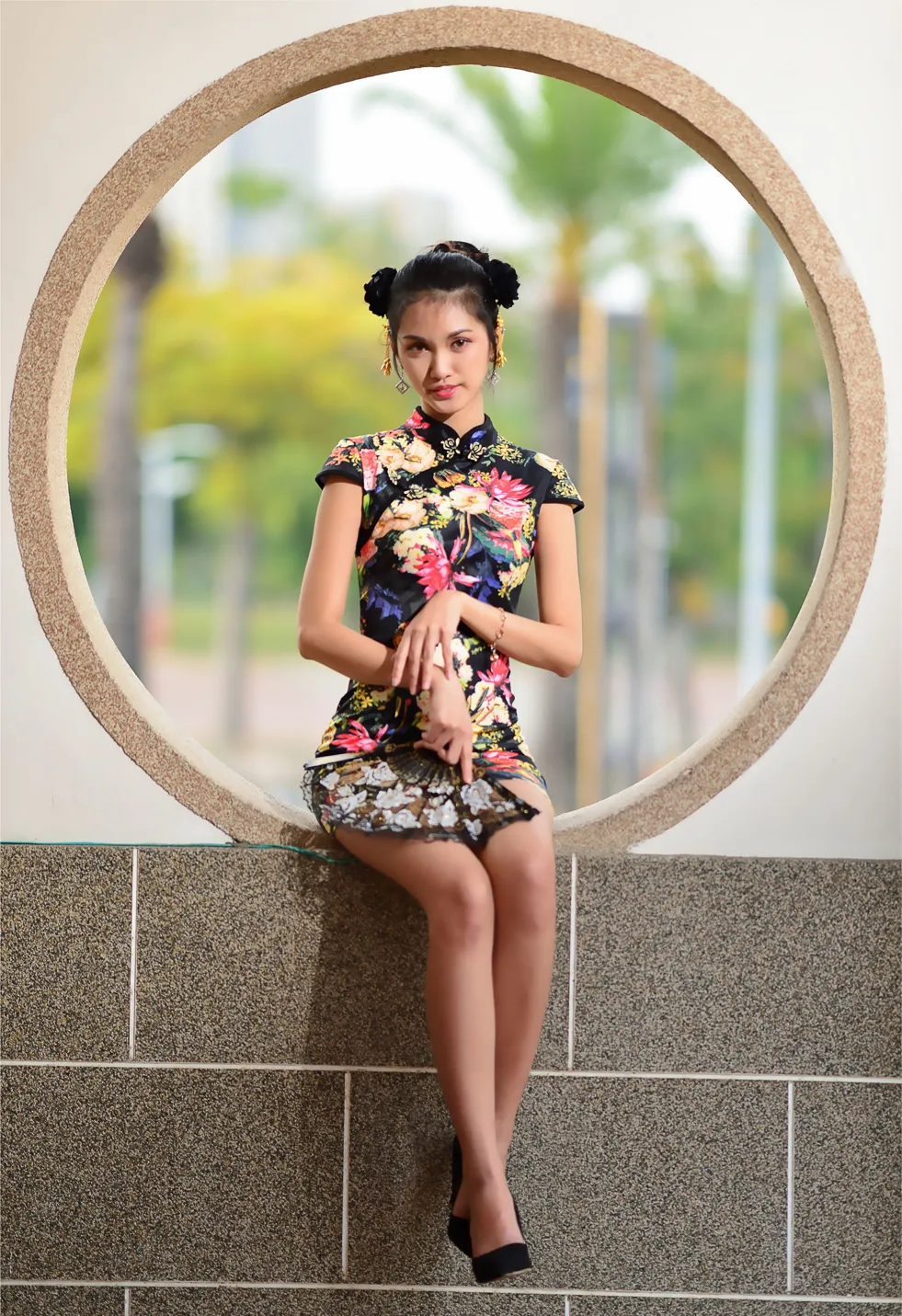 [Mzsock] NO.191 Chen Mengxin short cheongsam high heels beautiful legs street photography#[100P]-88